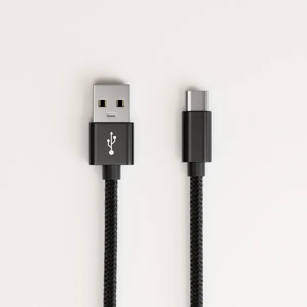 product photography - USB cable, coloured on minimalist background