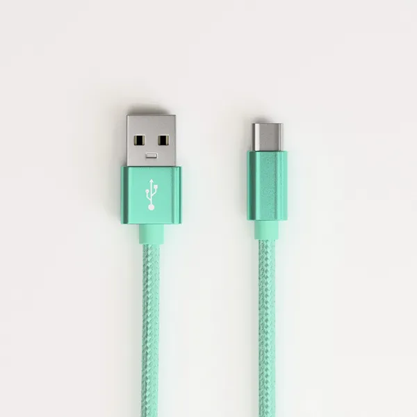 product photography - USB cable, coloured on minimalist background