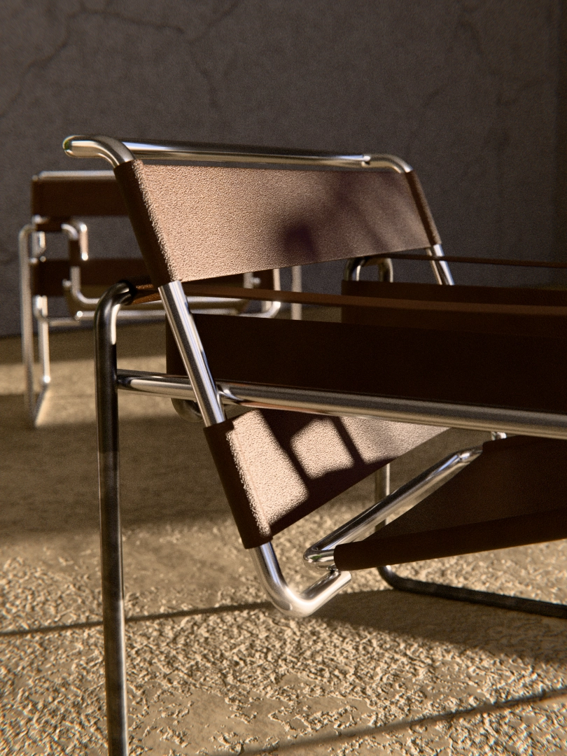 modernist bauhaus chair product render